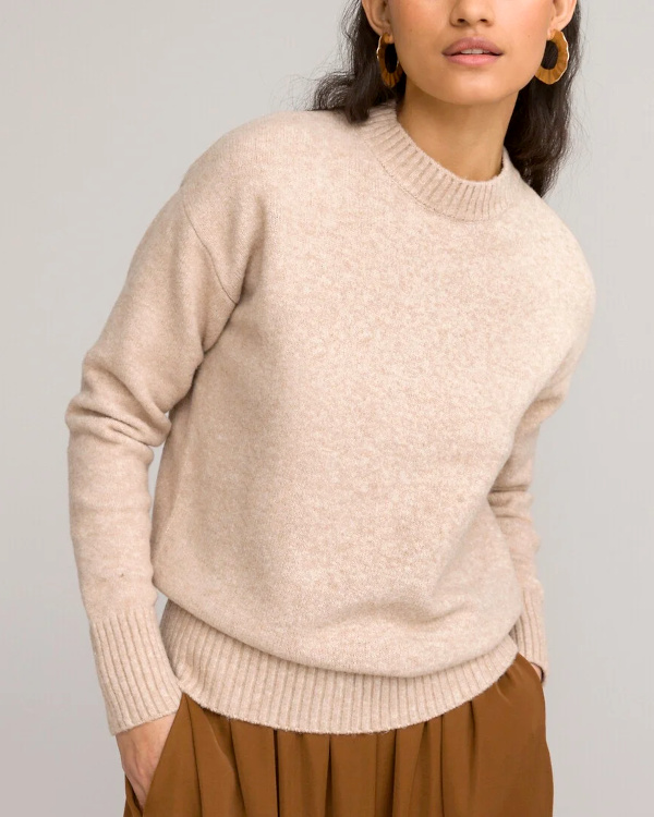 Pull col rond beige chin