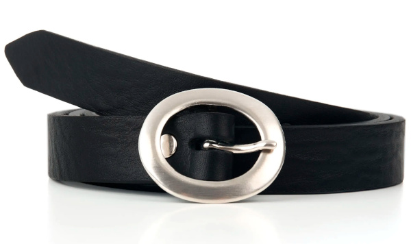 Ceinture fine cuir noir