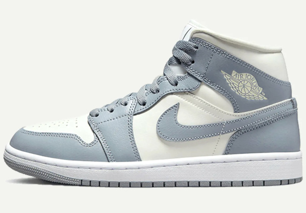 Baskets Air Jordan 1 Mid Grey Sail