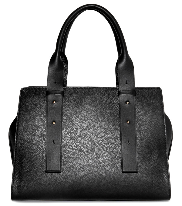 Sac cabas en cuir noir