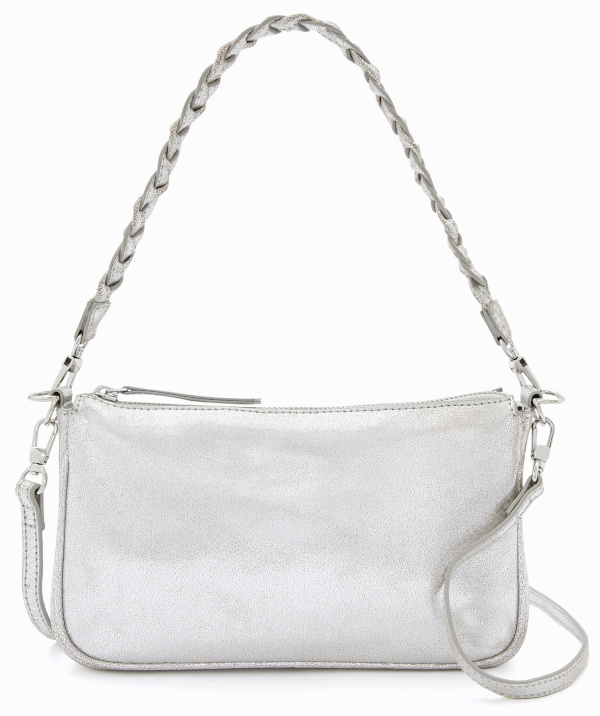 Pochette en cuir argent