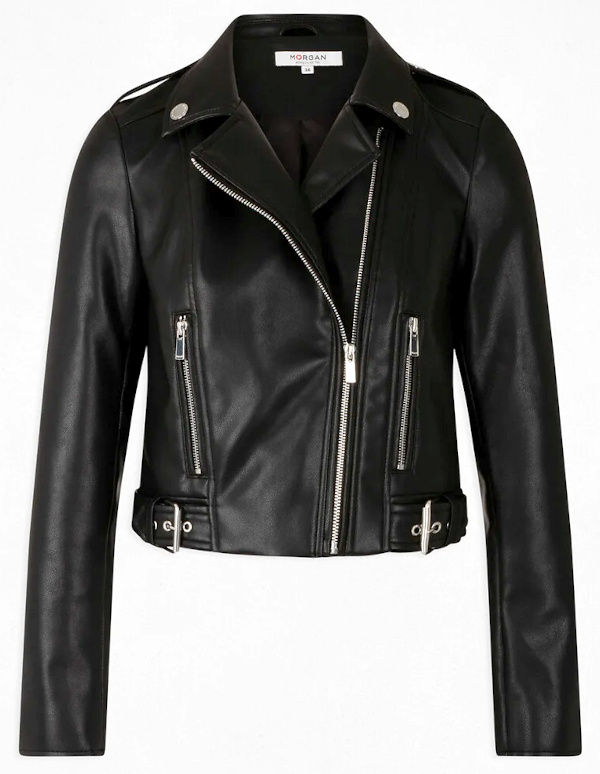 Blouson en cuir noir