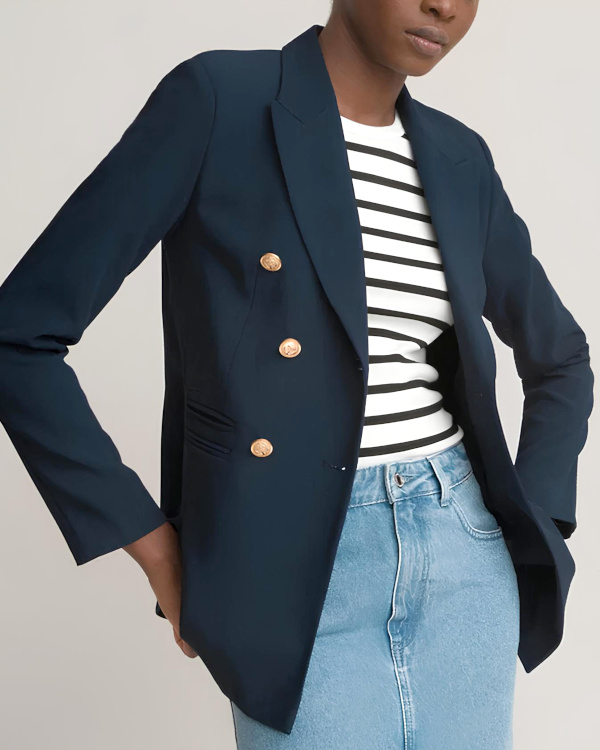 Blazer officier bleu marine coupe cintre