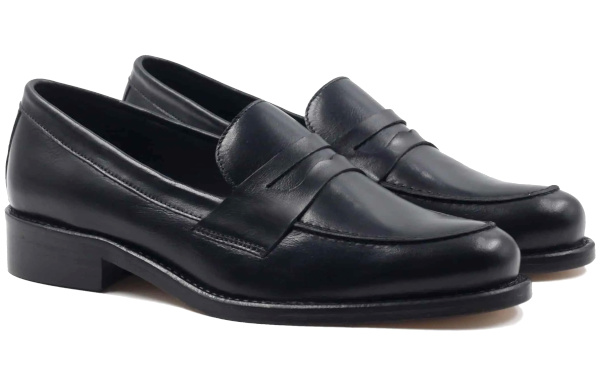 Mocassins en cuir noir