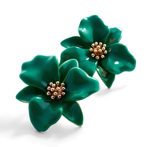 Boucles d'oreilles maxi fleur vert