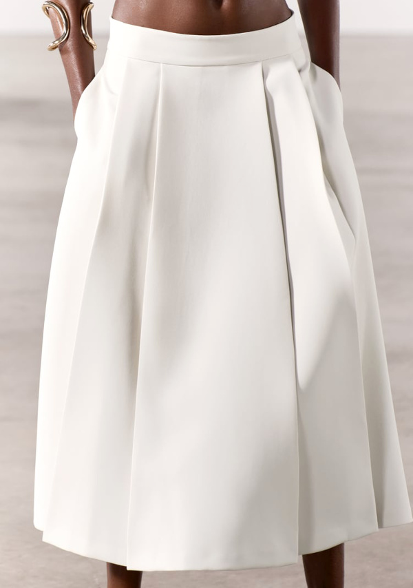 Jupe midi blanche Zara