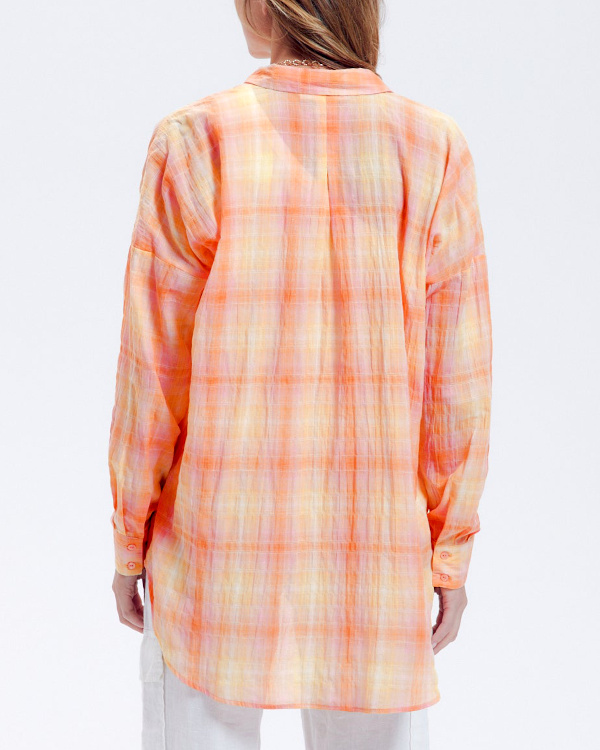 Maxi-chemise  carreaux Femme - Carreaux multicolores