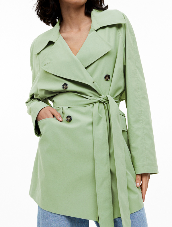 Trench-coat  fermeture croise vert