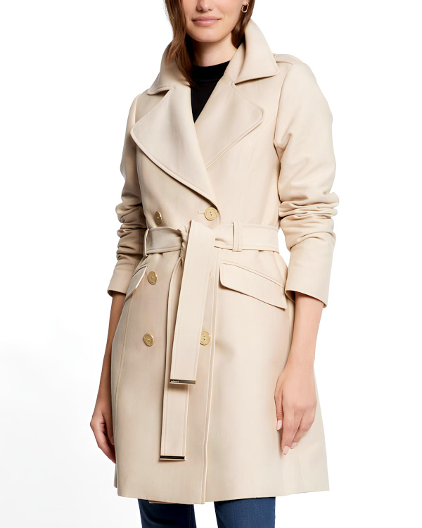 Trench droit ceintur beige