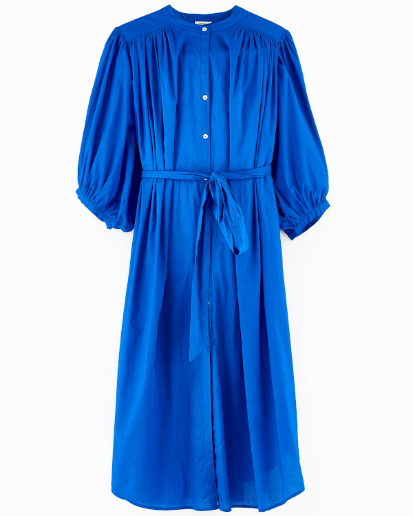 Robe bleue  manches bouffantes