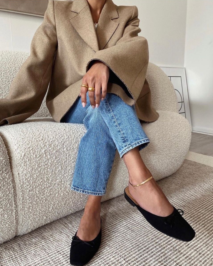 Blazer oversize + ballerines mules = le bon mix