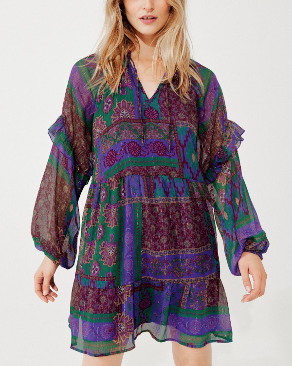 Robe courte imprime - Imprim multicolore