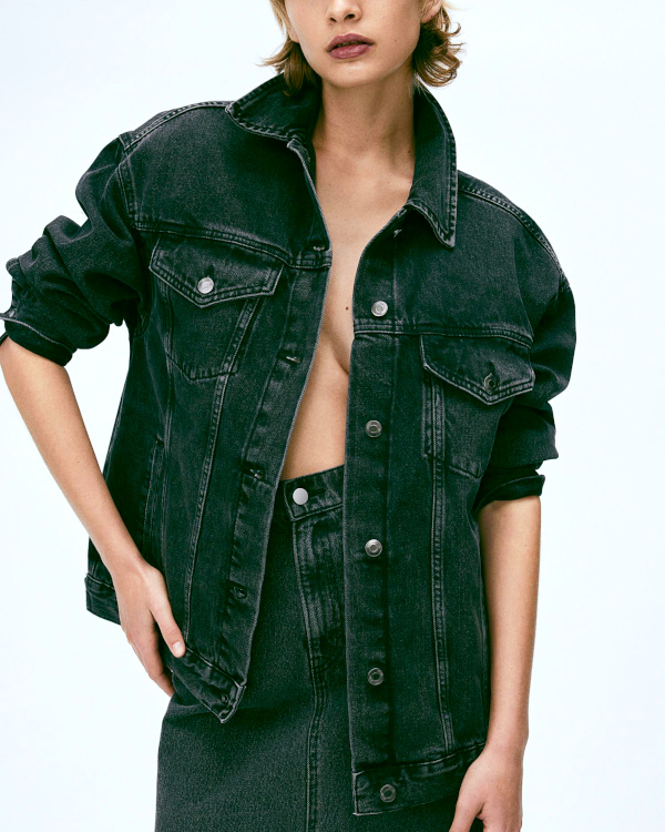 Veste Loose en denim noir