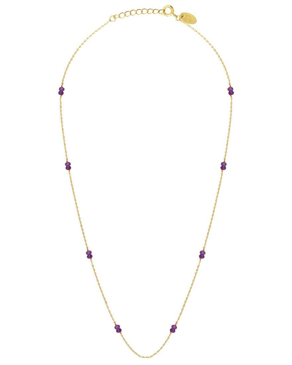 Collier dor  l'or fin amthyste