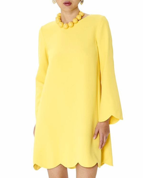 Robe courte droite jaune