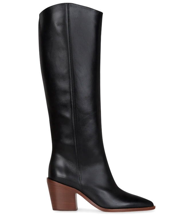 Bottes  talon en cuir | Noir