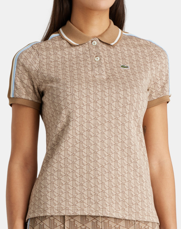 Polo slim monogramm coton beige