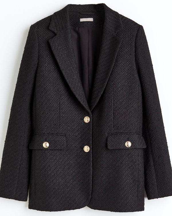 Blazer textur noir