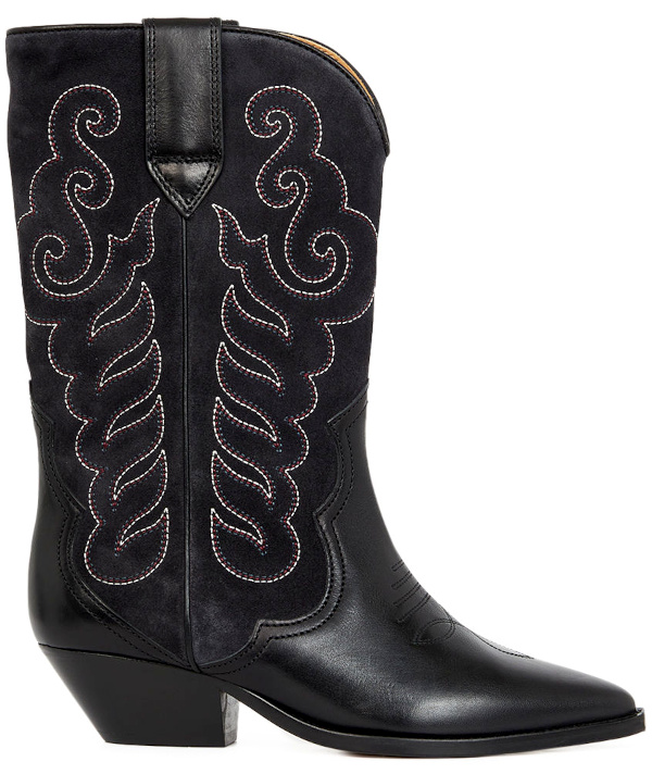 Bottes santiags brodes cuir