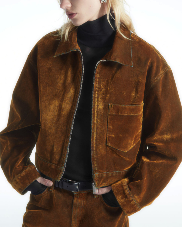 VESTE OVERSIZE DENIM FLOQU marron