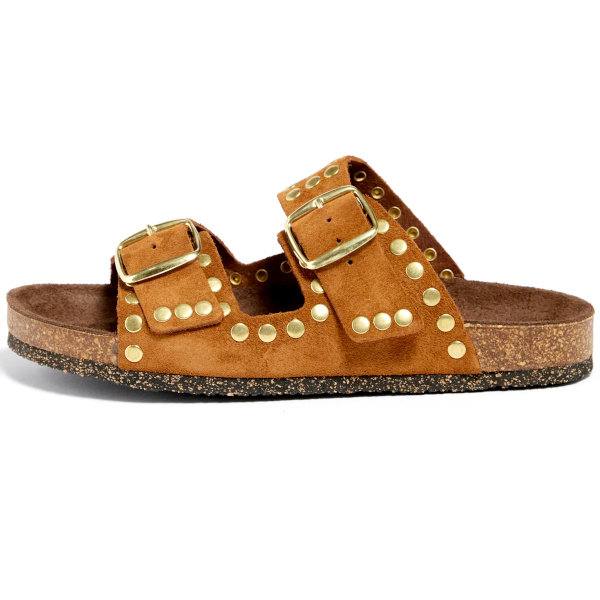 Sandales marron cloutes