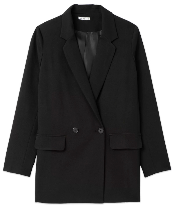 Veste blazer fermeture croise femme noir