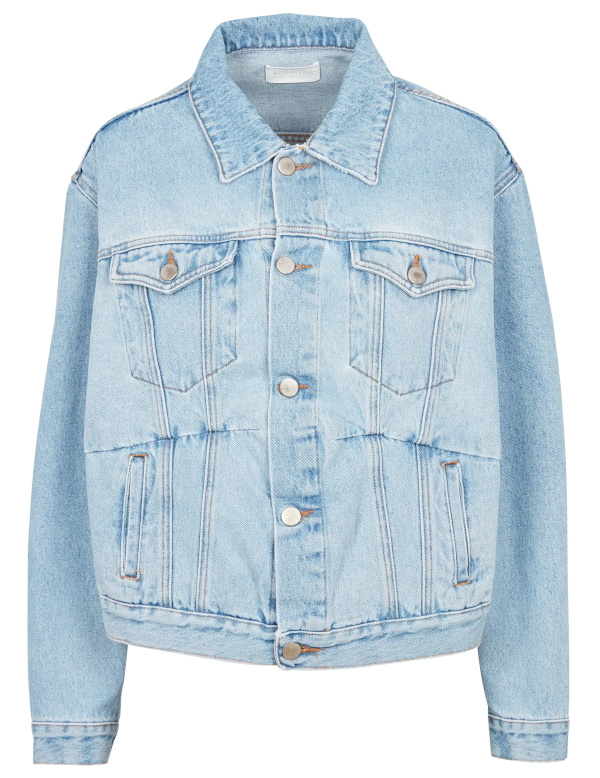 Veste ample col classique en jean | Bleu