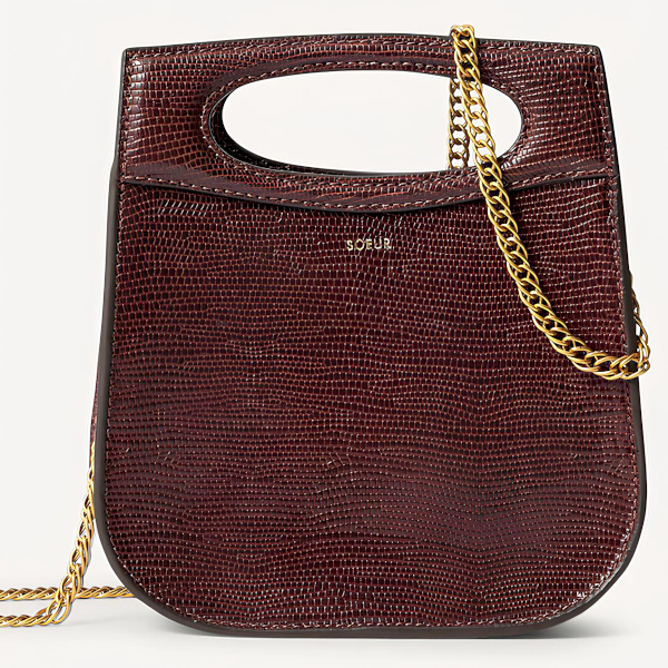 Sac  main en cuir marron