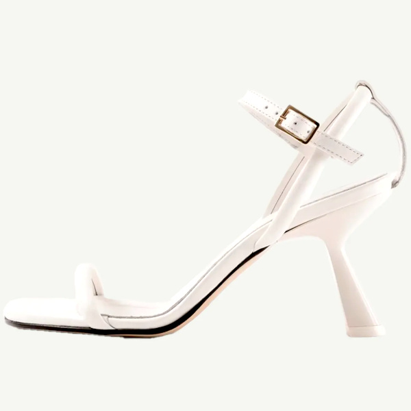 SANDALES  TALONS EN CUIR blanc