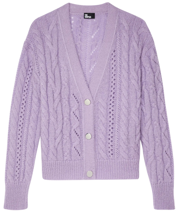 Cardigan ample encolure V en maille | Violet