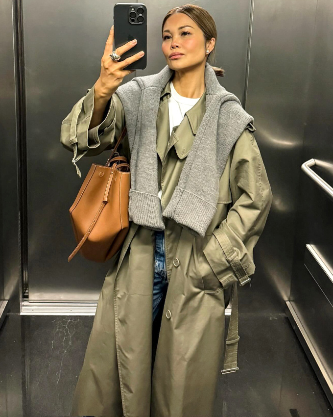 Le trench kaki... encore plus dsirable que son homologue beige ?