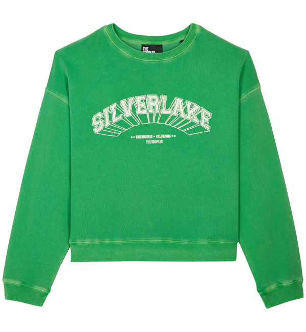 Sweat col rond srigraphi en coton | Vert