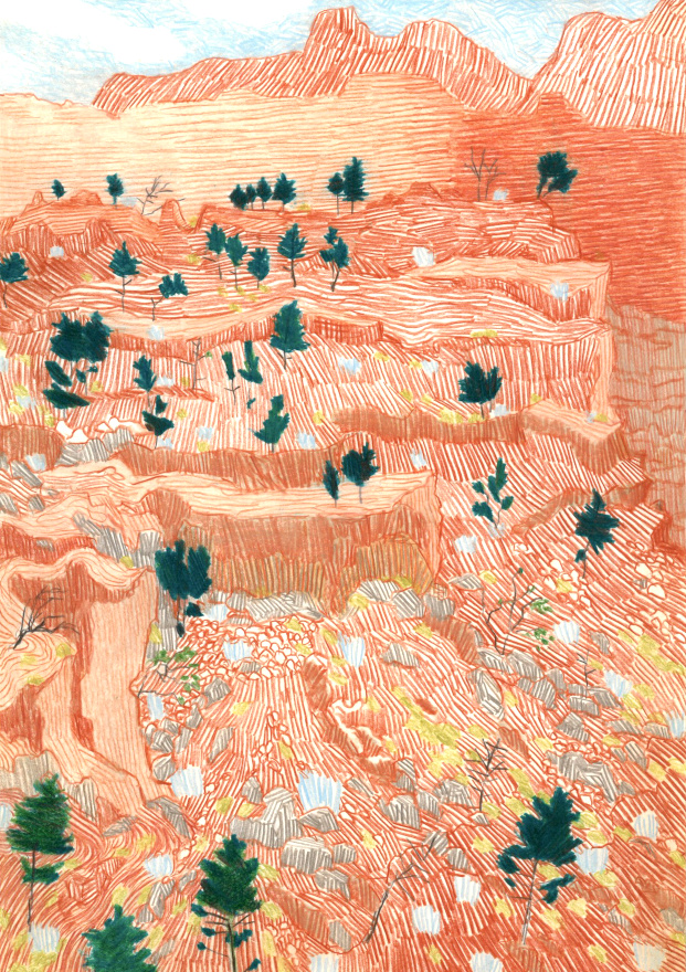 Fine rayures oranges + touches de vert sapin = le bon mix