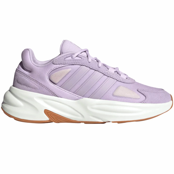 Baskets femme unies running avec dessus en cuir sud et en mesh  semelle paisse - Adidas violet