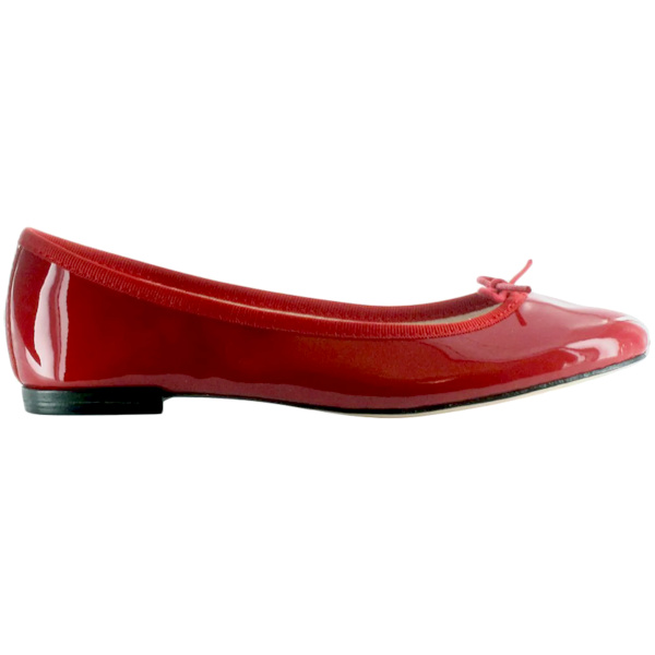 Ballerines vernies en cuir vernis | Rouge