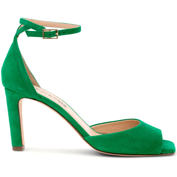 Sandales  talon en velours vert