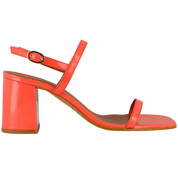 Sandales  talons en cuir verni | Rose