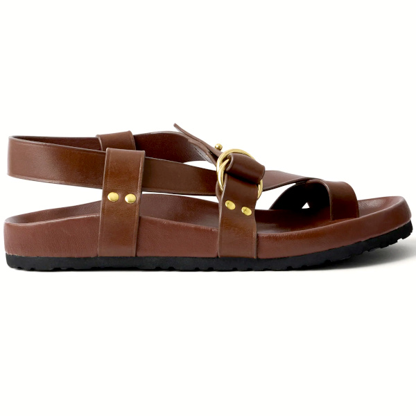 Sandales marron en cuir