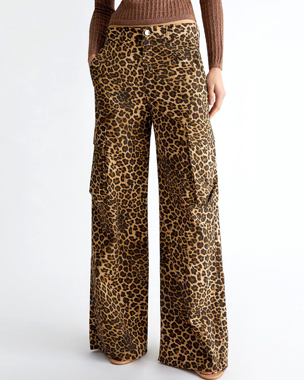 Pantalon cargo animalier lopard