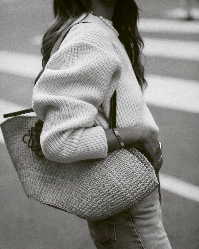 Grosse maille + raphia tress = le bon mix