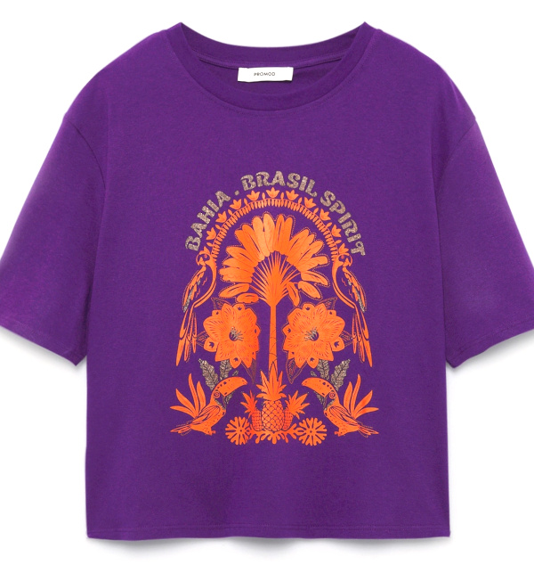 T-shirt  motifs Femme - Imprim violet