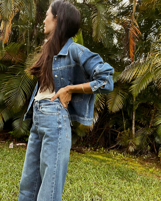 Bien dos, le duo denim/denim fonctionne  merveille !