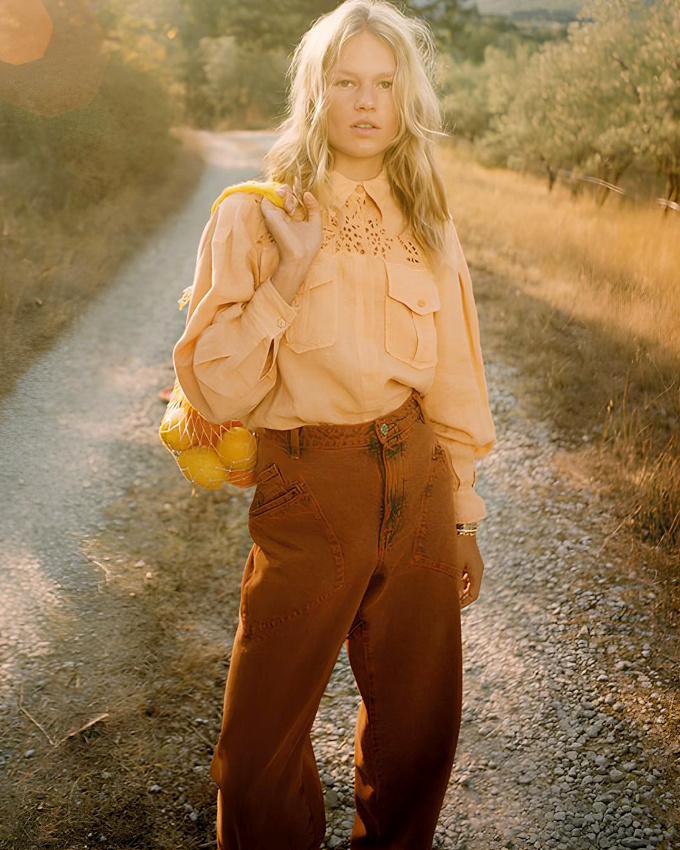 Rose saumon + marron + lumire poudreuse = le bon mix