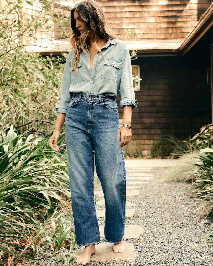 Jean fonc + chemise en jean clair = le bon mix