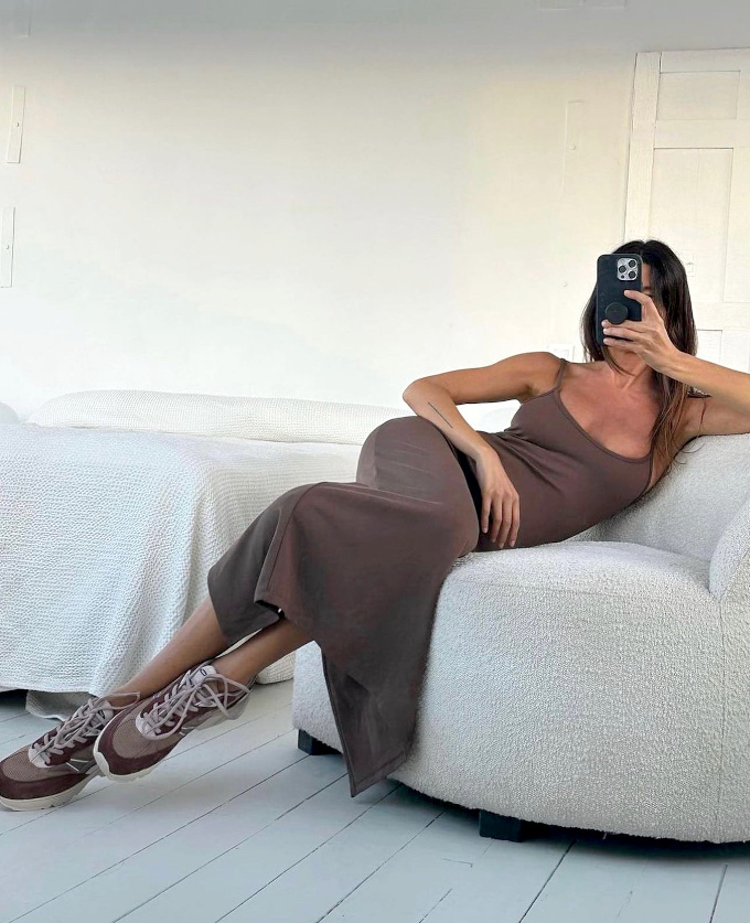 Baskets chocolat + robe chocolat au lait = le bon mix