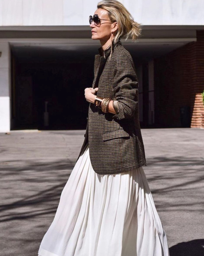 Mlant fracheur du blanc et masculinit du tweed, ce look a tout bon !