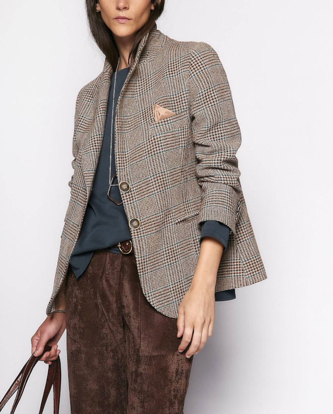 Carreaux prince de Galles + velours ctel = le bon mix