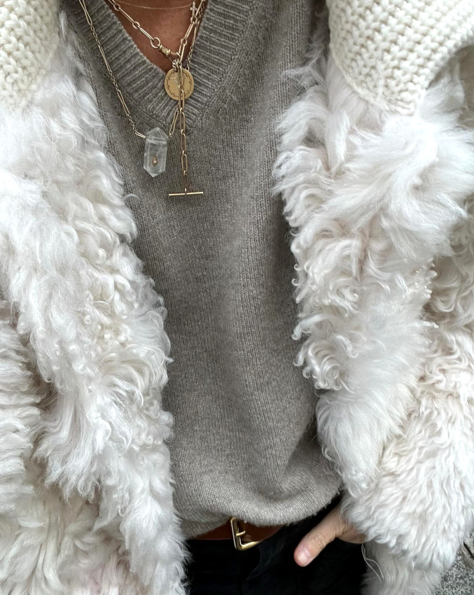 Blanc fluffy + gris clair = le bon mix