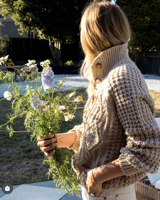 Maille torsade + col boutonn = le bon mix
