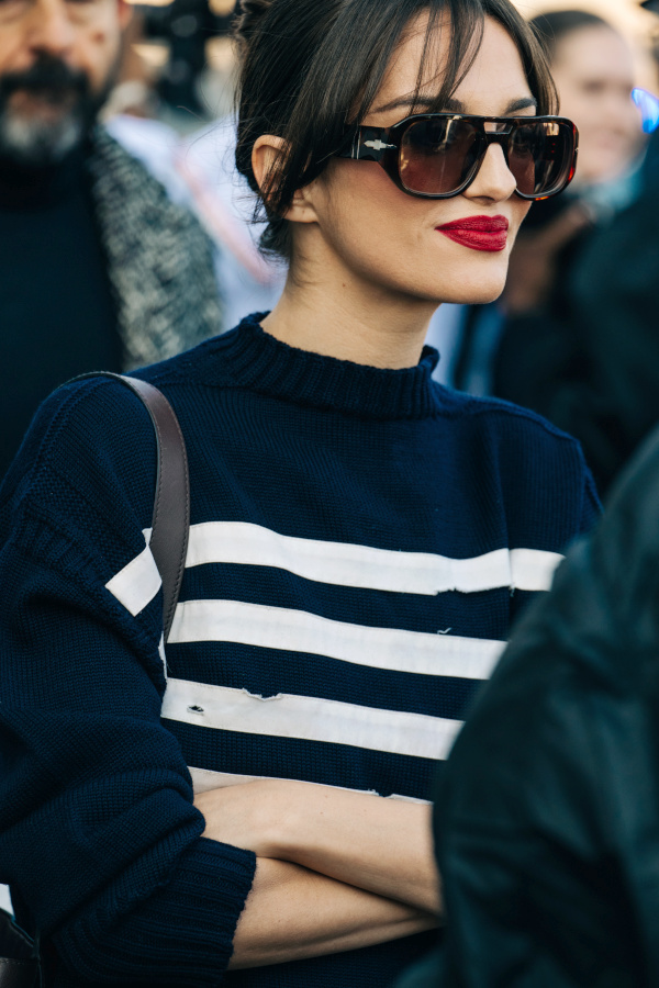 Rayures marinire + rouge  lvres = le bon mix